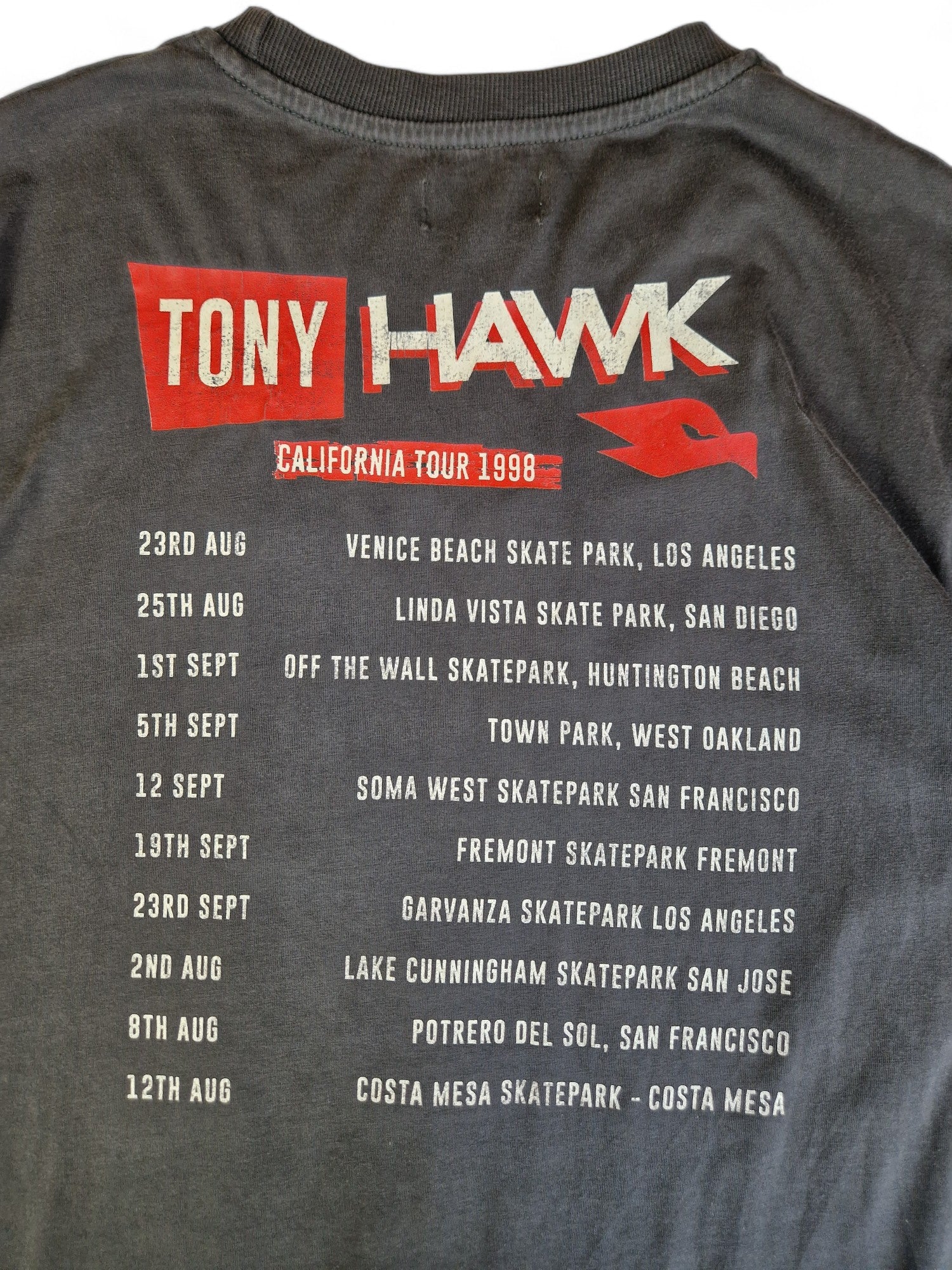 Vintage Tony Hawk Shirt California Skate Tour 1998 Khaki/Grau M - RareRags