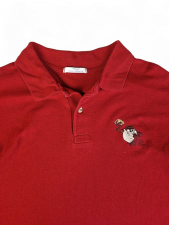 Vintage Marks & Spencer Polo Taz Looney Tunes Made In The U.K. Rot L