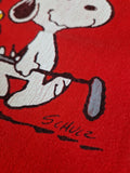 Vintage Snoopy Shirt 80s "Joe Pro" Golf Single Stitch Rot L-XL