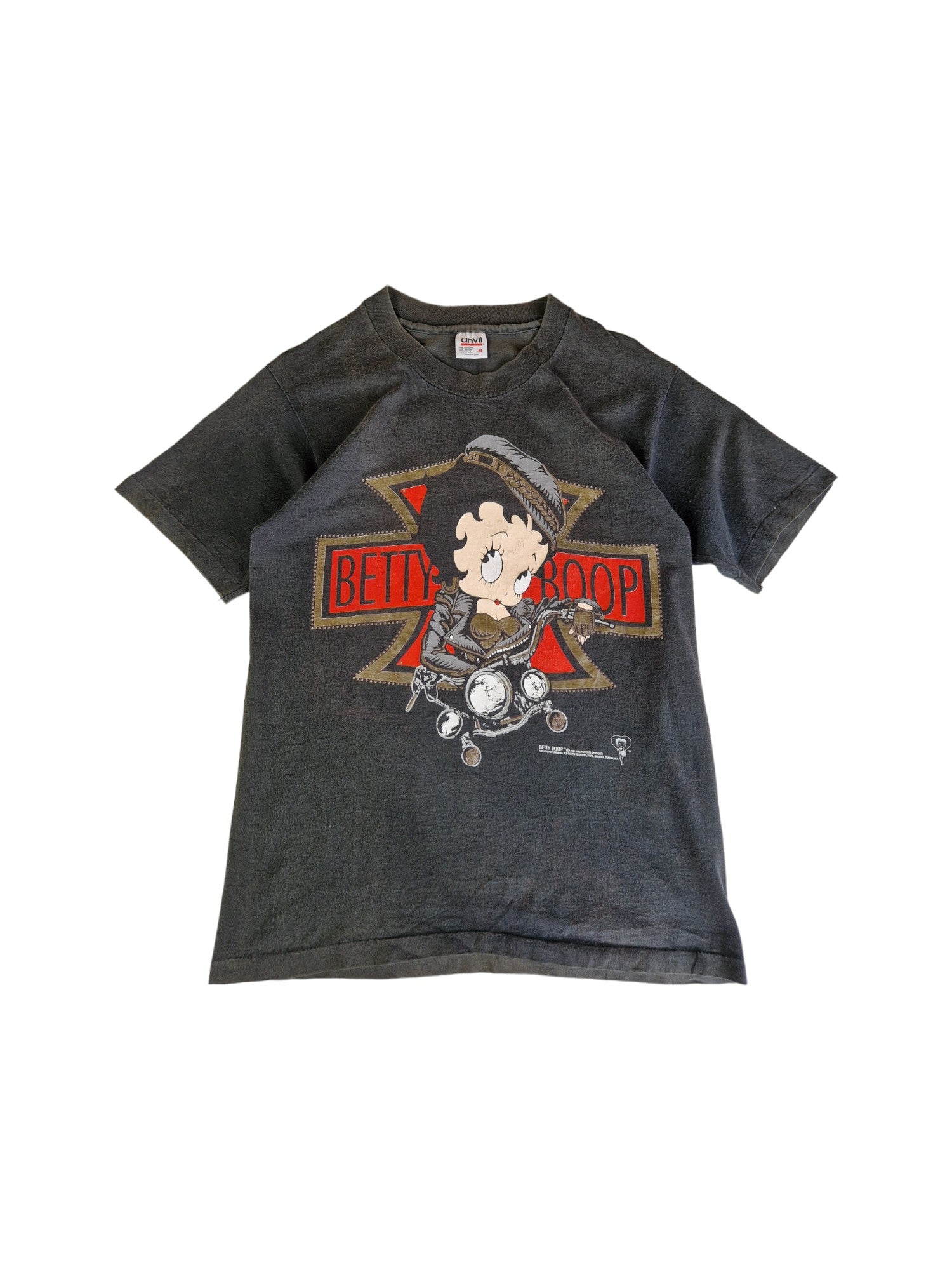 Vintage Anvil Shirt 1992 Betty Boop Made In USA Single Stitch Schwarz M - RareRags
