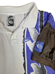 Rare! Vintage Nike Poloshirt Challenge Court Andre Agassi Weiß Lila/Blau (Boys XL) M-L