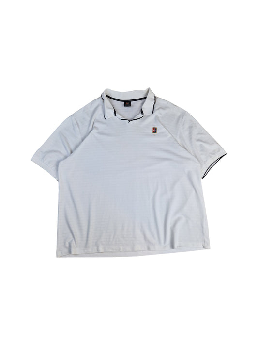 Vintage Nike Poloshirt Tennis Wimbledon Challenge Court Weiß XXL