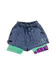 Rare! Vintage Nike Tennis Shorts Andre Agassi Acid Washed Challenge Court Grau Gelb M