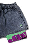 Rare! Vintage Nike Tennis Shorts Andre Agassi Acid Washed Challenge Court Grau Gelb M
