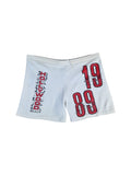 Vintage Set aus Oberteil Und Shorts 80s "Hollywood Beach" Made In USA Weiß XL