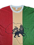 Vintage Tanktop 80s Rastafarian Reggae Judah Löwe Afrika Single Stitch Grün Gelb XL