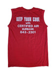 Vintage Sunbelt Tank Top 80s Air Conditioning Werbung Made In USA Single Stitch Rot L