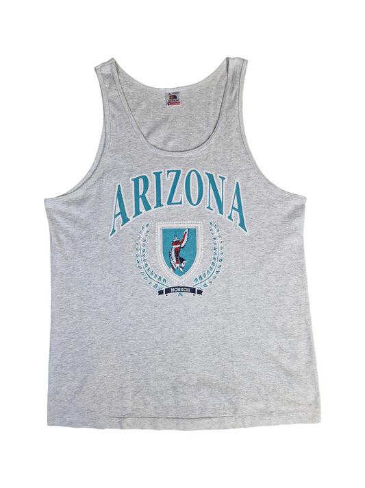 Vintage Fruit Of The Loom Tank Top Arizona Made In USA Single Stitch Grau L