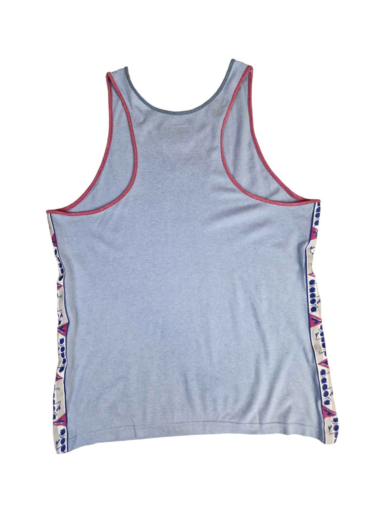 Vintage Diadora Tank Top 80s Made In Italy Logostreifen Grau XXL