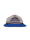 Vintage Mesh Cap Hamburger Streetball Turnier "Han-Cup" Basketball Weiß Blau One Size