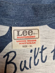 Vintage Lee Shirt Basic Weiß Blau XL