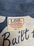 Vintage Lee Shirt Basic Weiß Blau XL