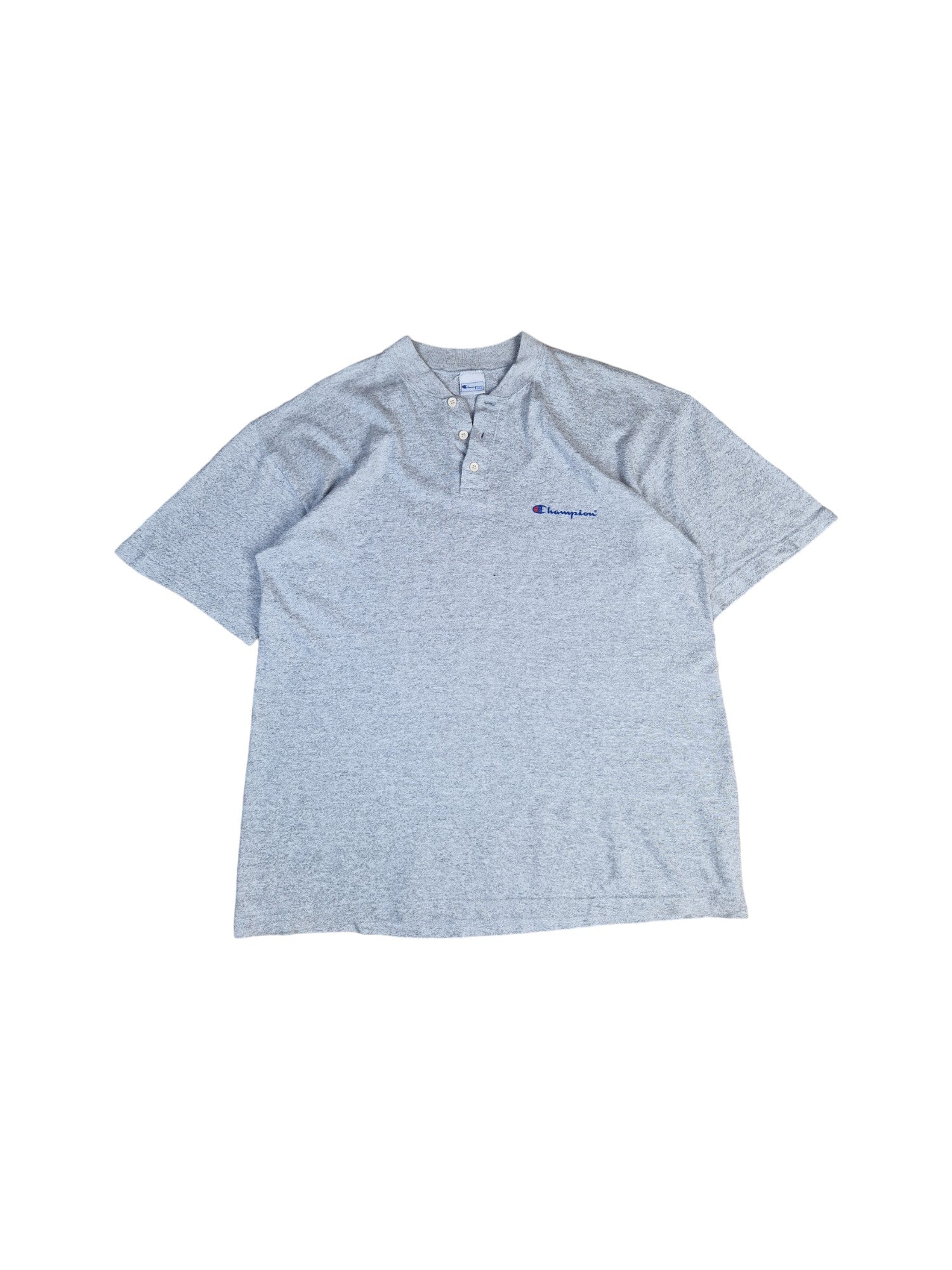 Vintage Champion Shirt Button Up Made In Italy Heather Grau XL - RareRags