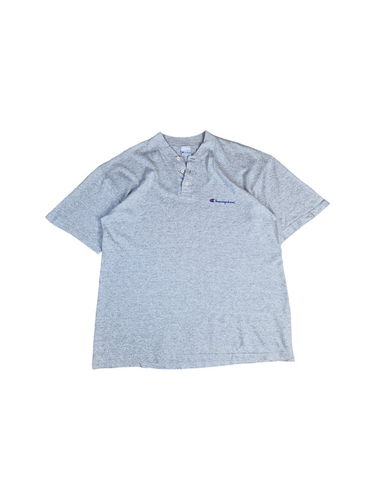 Vintage Champion Shirt Button Up Made In Italy Heather Grau XL