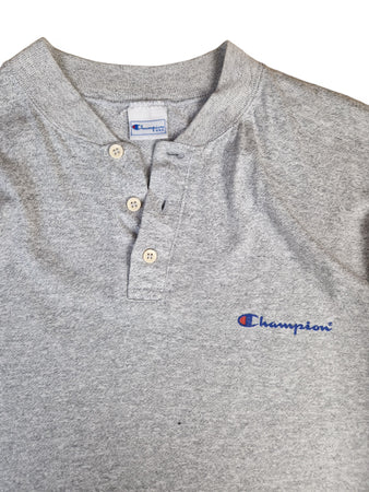 Vintage Champion Shirt Button Up Made In Italy Heather Grau XL