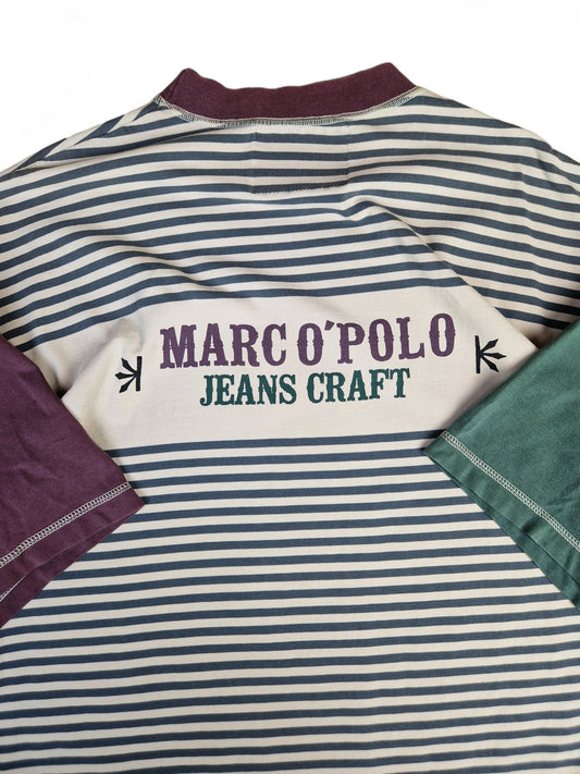 Vintage Marc O'Polo Shirt "Jeans Craft" Gestreift Grün Rot XXL