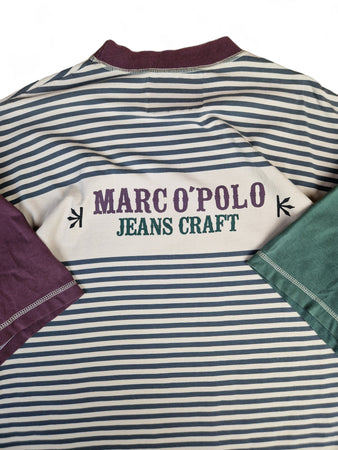 Vintage Marc O'Polo Shirt "Jeans Craft" Gestreift Grün Rot XXL