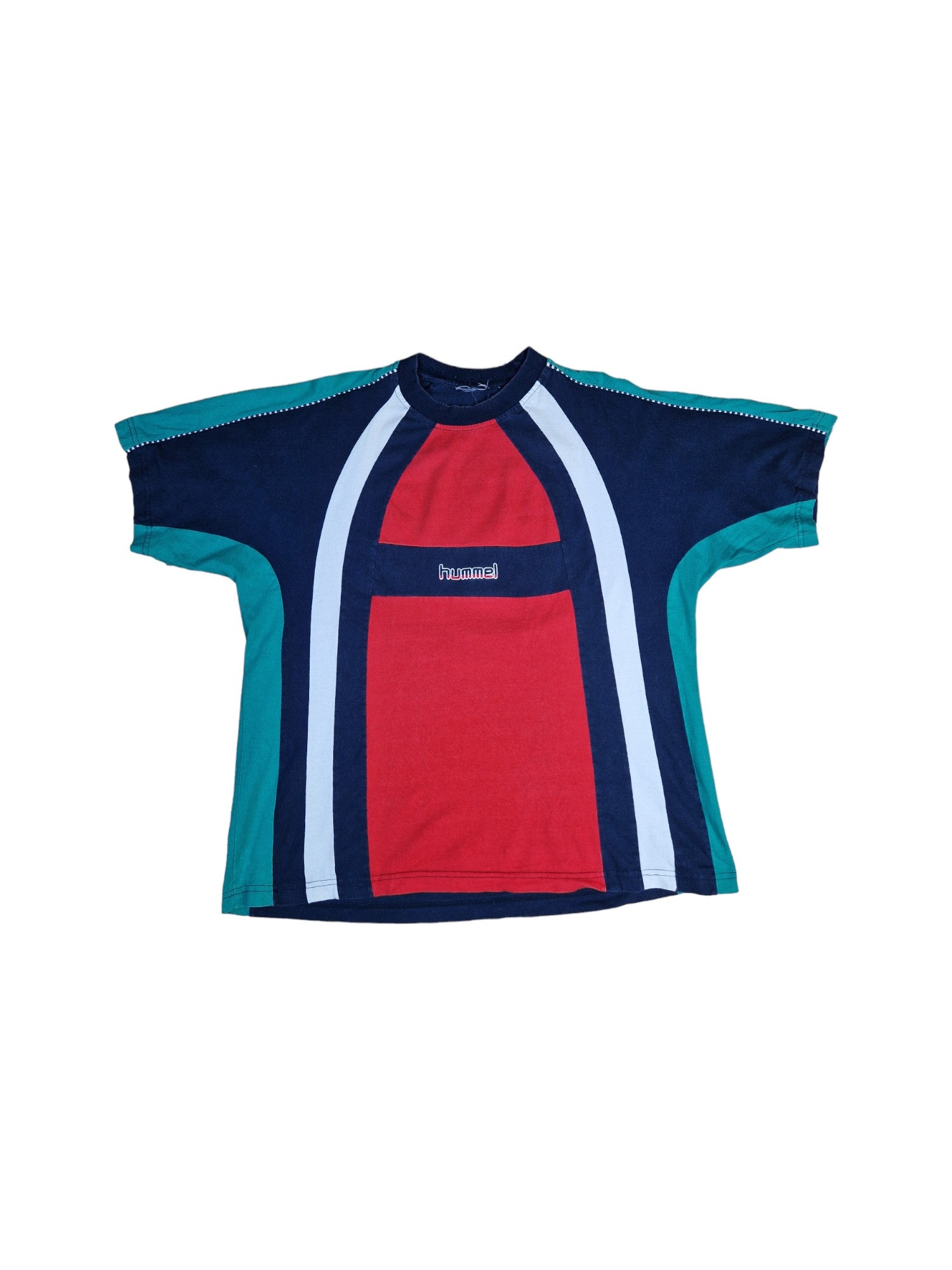 Vintage Hummel Shirt Made In Europe Blau Grün L-XL - RareRags