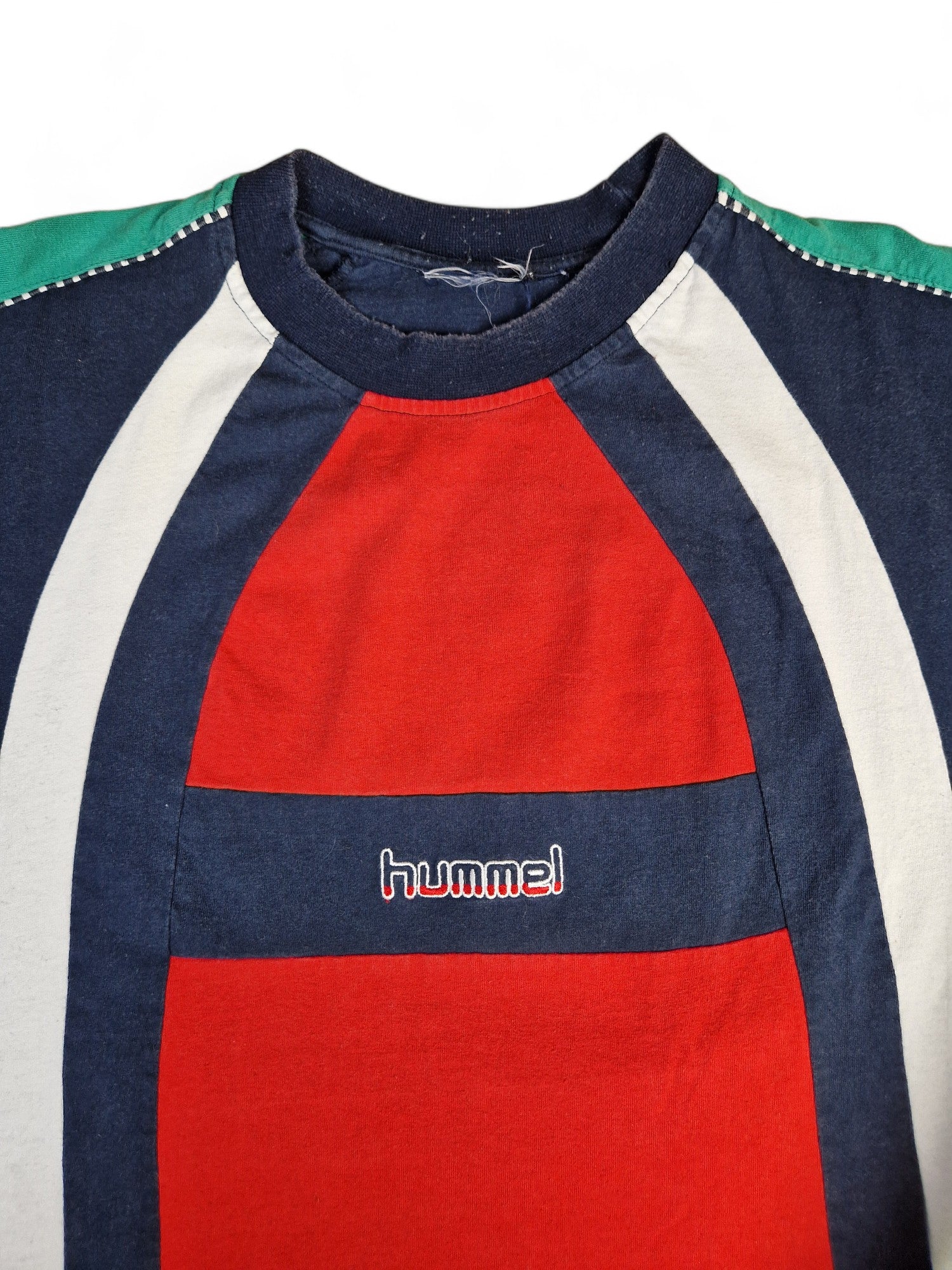 Vintage Hummel Shirt Made In Europe Blau Grün L-XL - RareRags