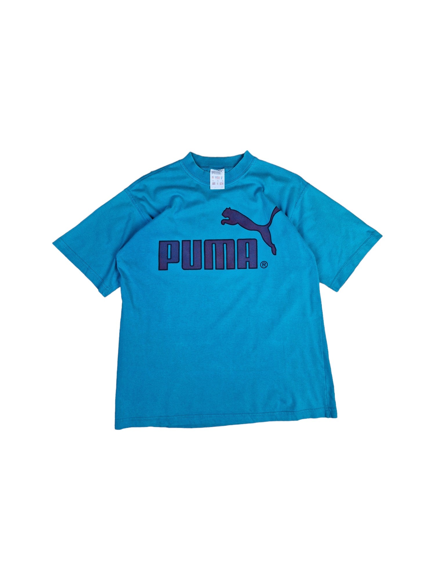 Vintage Puma Shirt Logo Basic Türkis/Grün XS - RareRags