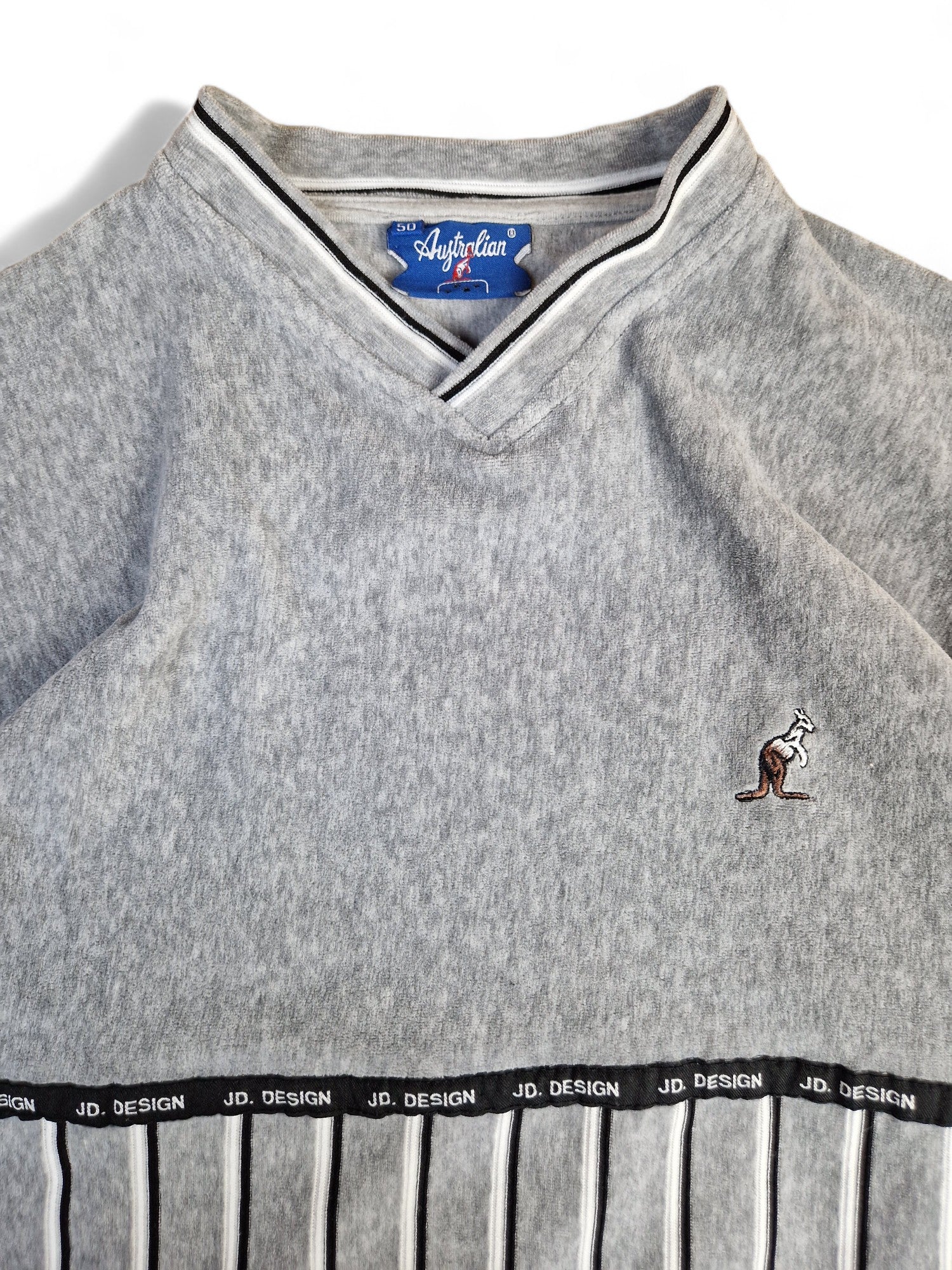 Vintage Australian By L'Alpina Shirt Fleece/Velour Grau Schwarz (50) M-L - RareRags