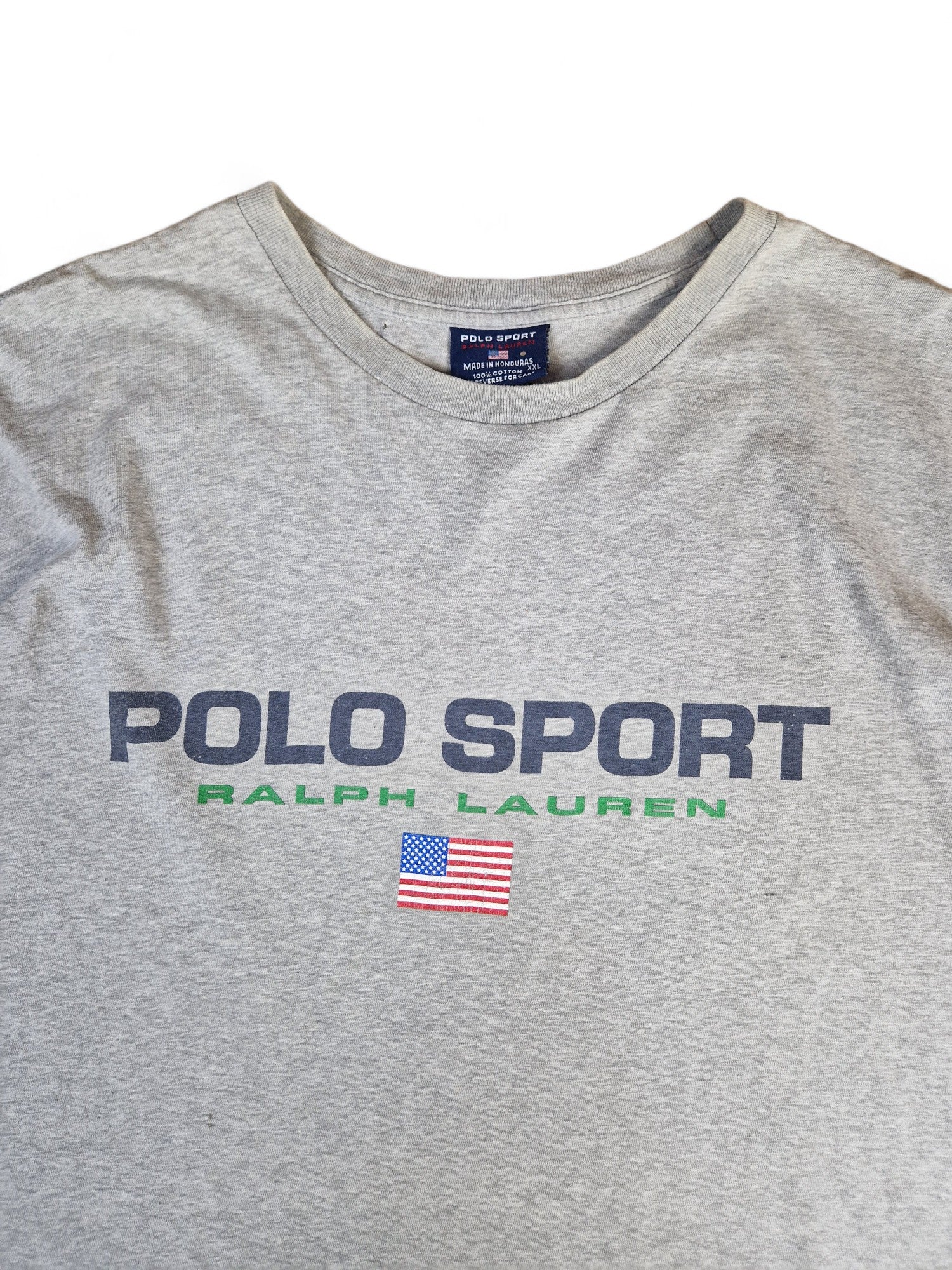 Vintage Ralph Lauren Shirt Polo Sport Grau XXL - RareRags