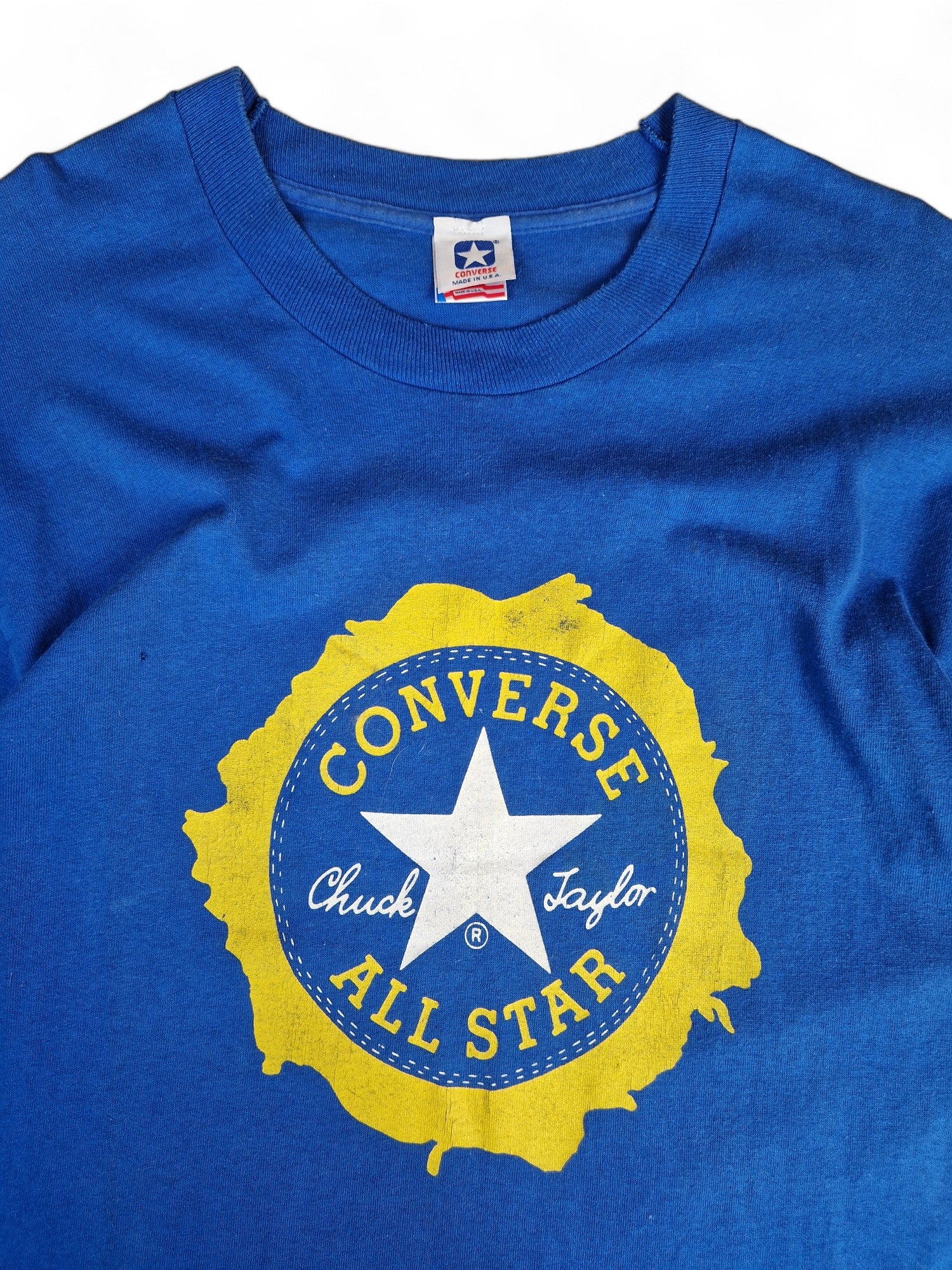 Vintage Converse Shirt 90s Fruit Of The Loom Single Stitch Made In USA Blau L - RareRags