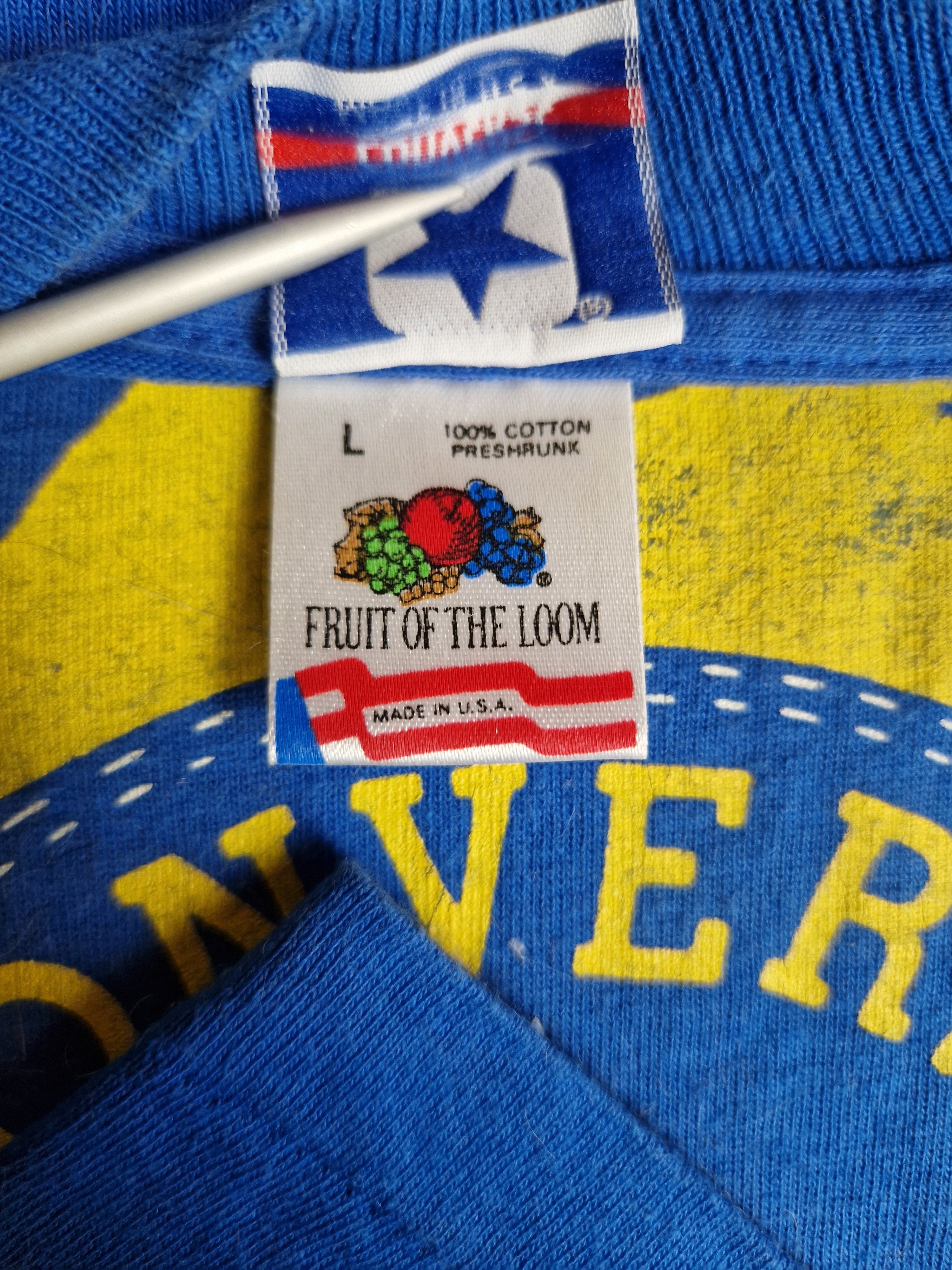 Vintage Converse Shirt 90s Fruit Of The Loom Single Stitch Made In USA Blau L - RareRags
