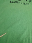Vintage Tommy Hilfiger Shirt Rundhals Made In USA Dunkelblau Grün L