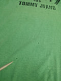 Vintage Tommy Hilfiger Shirt Rundhals Made In USA Dunkelblau Grün L