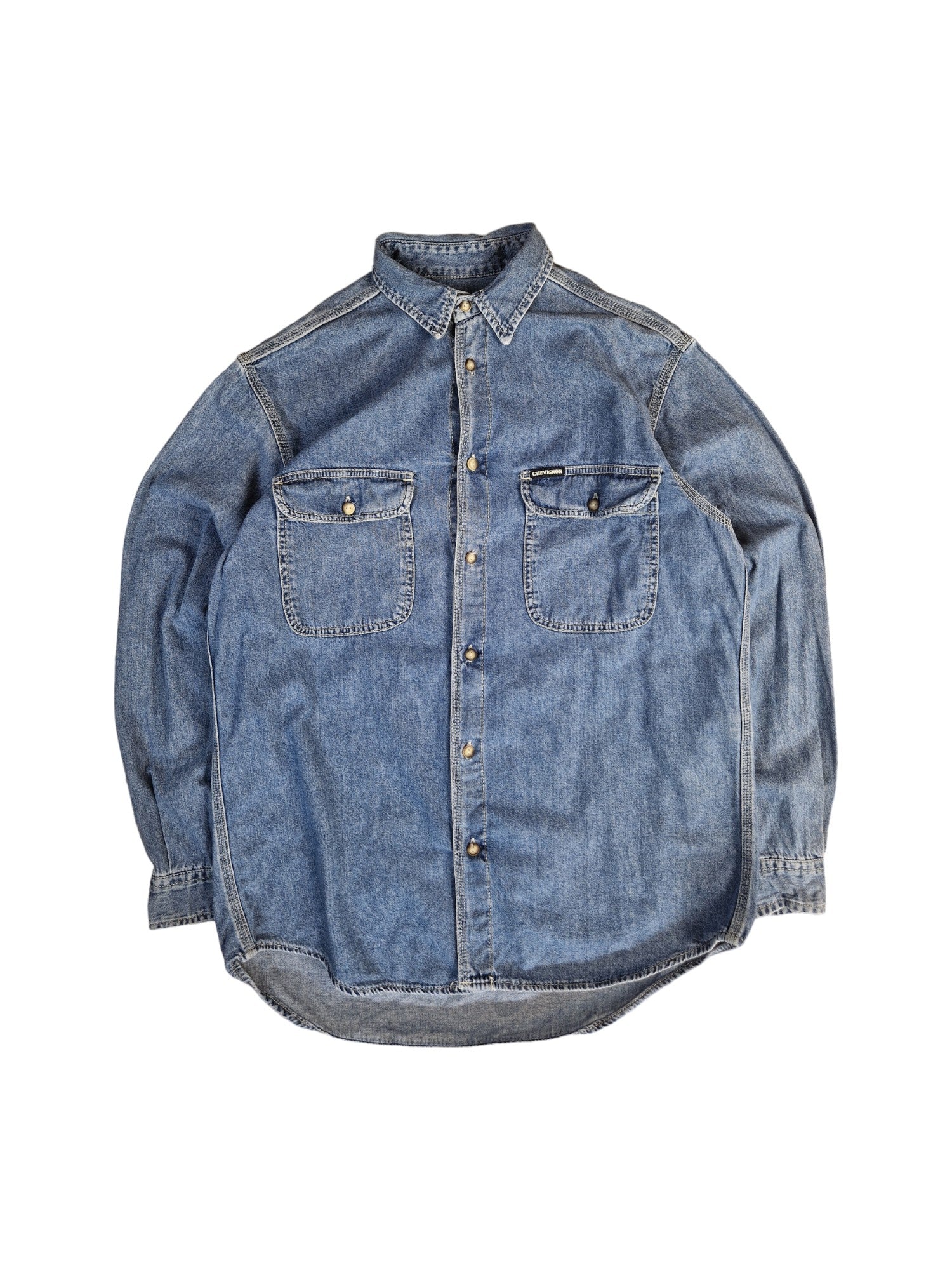 Vintage Chevignon Jeanshemd Basic Blau M