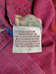 Vintage Komodo Art Shirt Handmade In Nepal Ethno Muster Blau Rot M