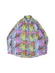 Vintage Loppo Hemd 80s Abstrakte Bilder Bunt (43/44) L-XL