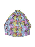 Vintage Loppo Hemd 80s Abstrakte Bilder Bunt (43/44) L-XL