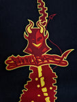 Vintage Johnny Blaze Hemd Kurzarm Teufel In Flammen Schwarz Rot L