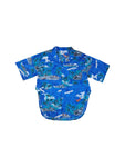 Vintage Hawaiihemd 80s Kurzarm Beach Motive Blau S-M