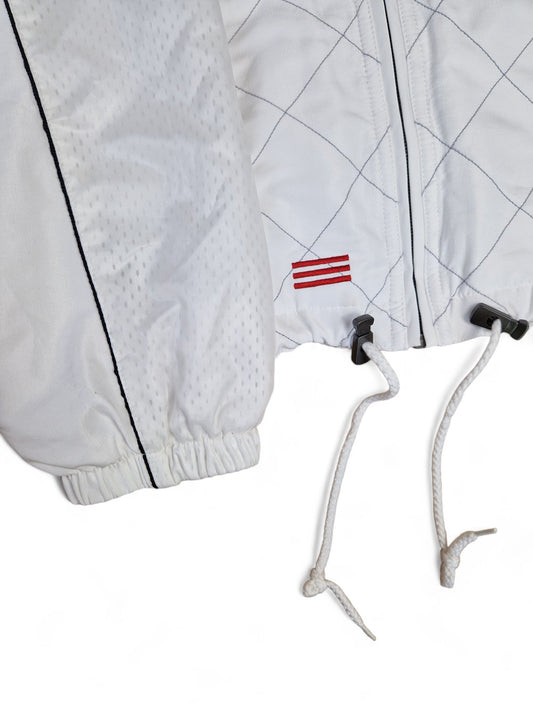 Vintage Adidas Sportjacke 90s Damen Tennis Zipper Weiß (D46) L