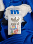 Vintage Adidas Sportjacke Kurzärmlig 90s Shooting Mit Kapuze Blau Weiß (D8) L