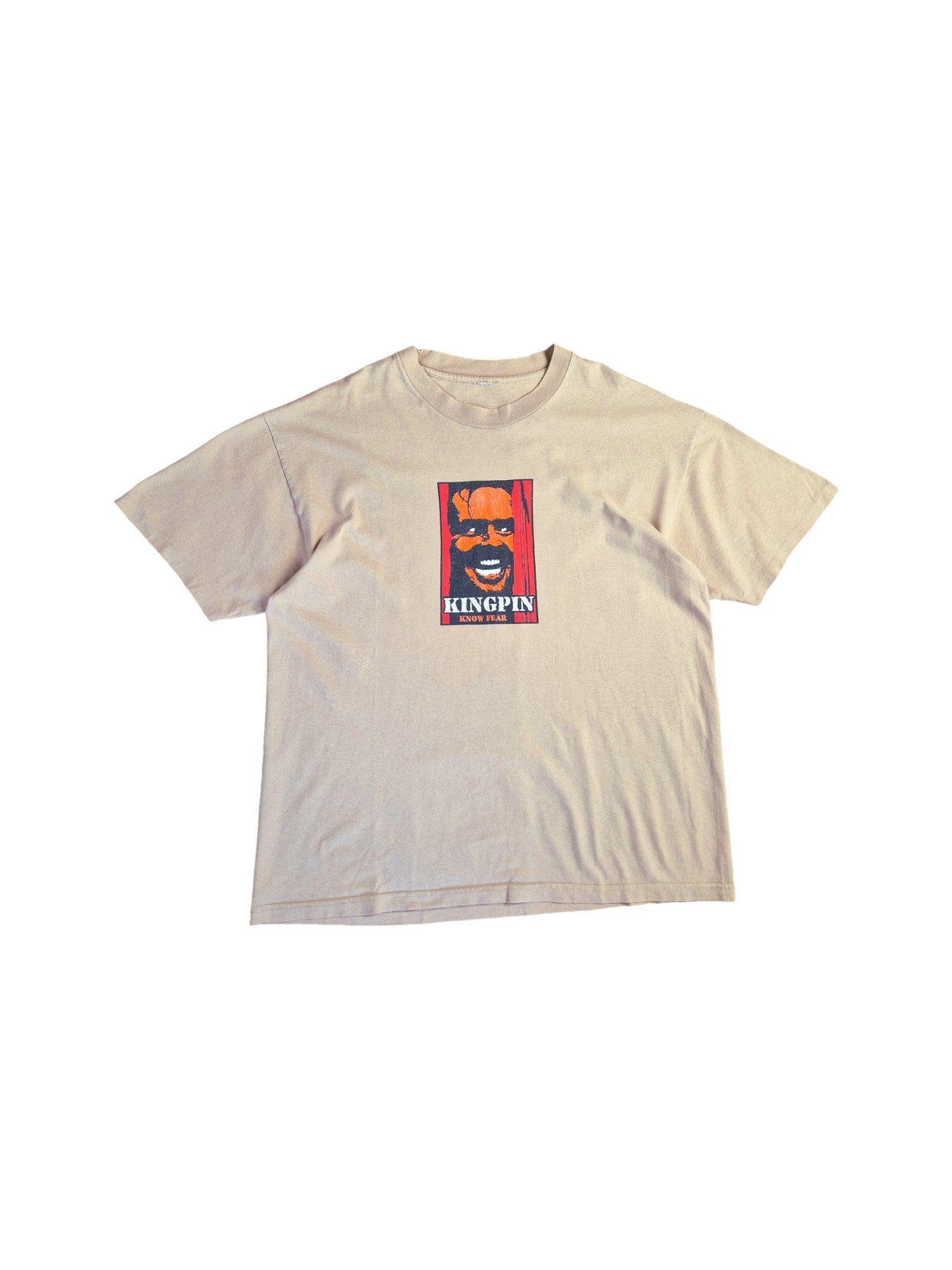 Vintage Movie Shirt 90s The Shining Jack Torrance "Kingpin Know Fear" Single Stitched Sleeve Hellbraun L-XL - RareRags