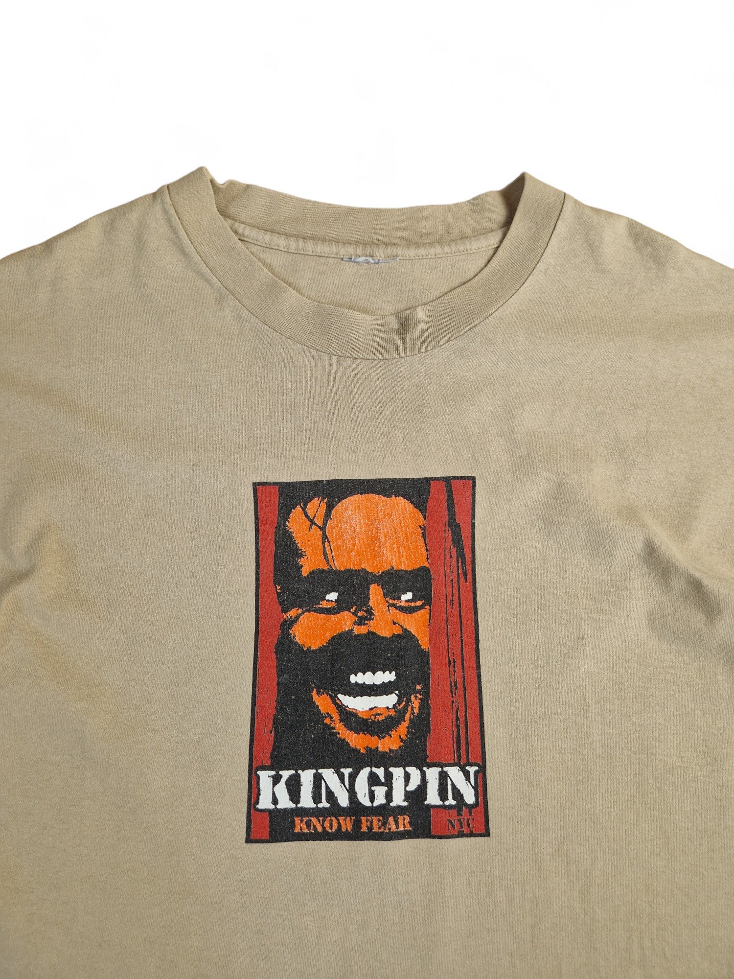 Vintage Movie Shirt 90s The Shining Jack Torrance "Kingpin Know Fear" Single Stitched Sleeve Hellbraun L-XL - RareRags