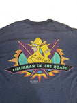 Vintage Screen Stars Shirt 1996 Bart Simpson Beach Club "Chairman of the board" Ausgewaschenes Blau XL