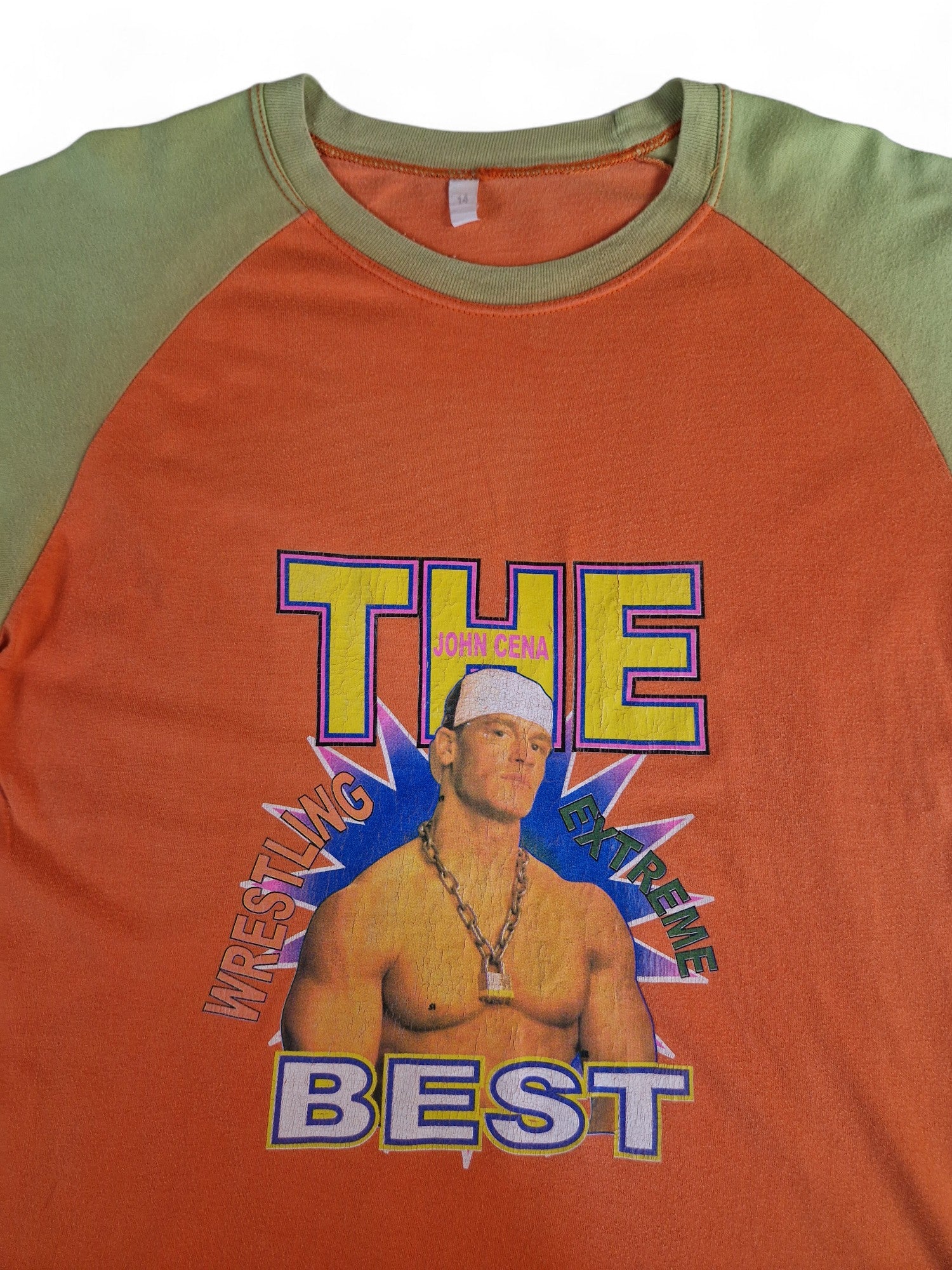 WWE Shirt Early 00s John Cena Orange Gelb M-L - RareRags
