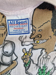 Rare! Vintage All Sport Shirt Beavis & Butthead "Reefus & Blunt Head" Freaknik 1994 Atlanta Weiß XL