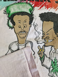Rare! Vintage All Sport Shirt Beavis & Butthead "Reefus & Blunt Head" Freaknik 1994 Atlanta Weiß XL