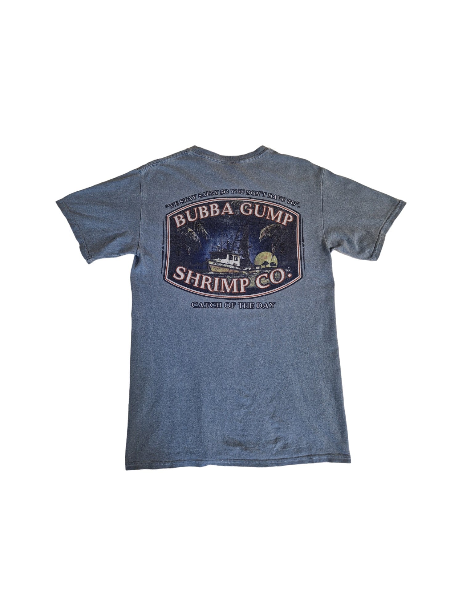 Bubba Gump Shirt "We stay salty so you dont have to" San Francisco Blau Grau S - RareRags