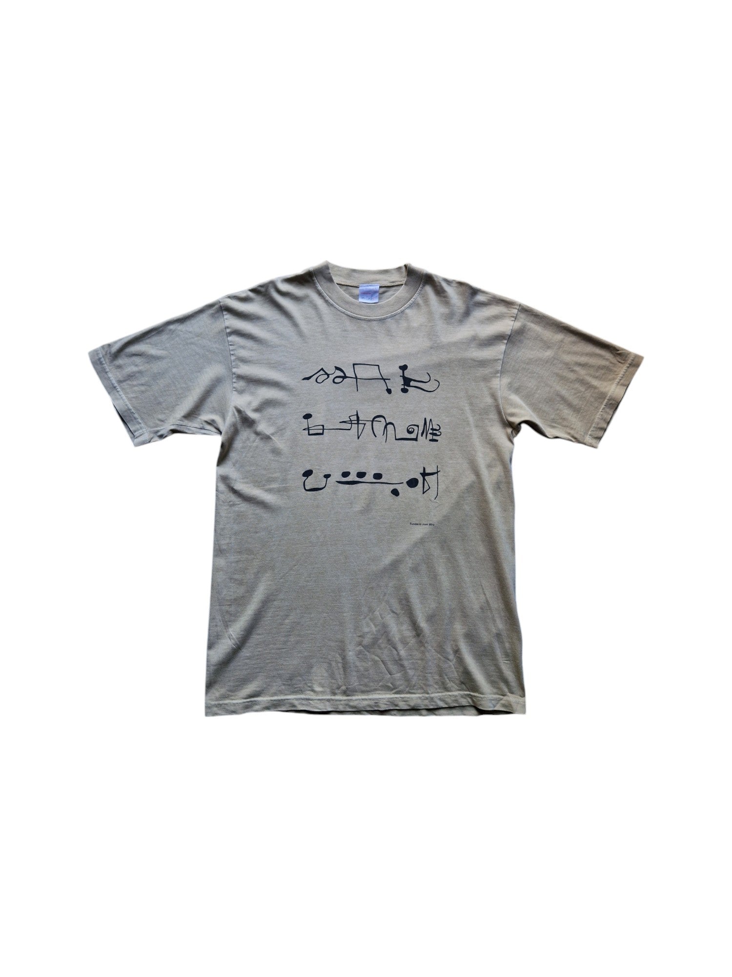 Vintage Fundació Joan Miró Shirt 90s Kalligrafie Art Beige L - RareRags