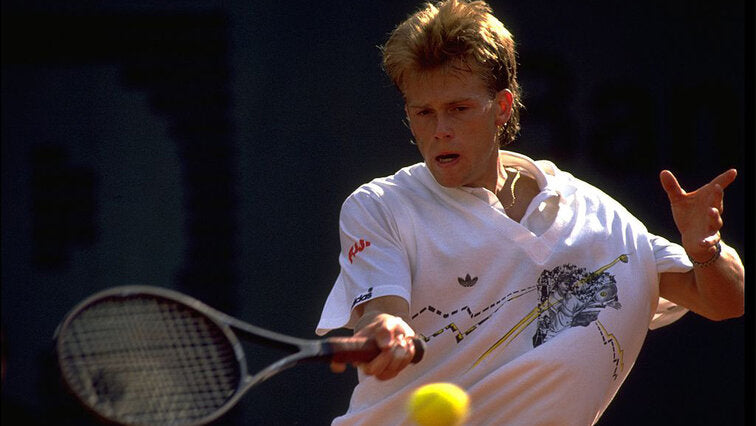 Vintage Adidas Poloshirt 90s Stefan Edberg Weiß (48) M-L