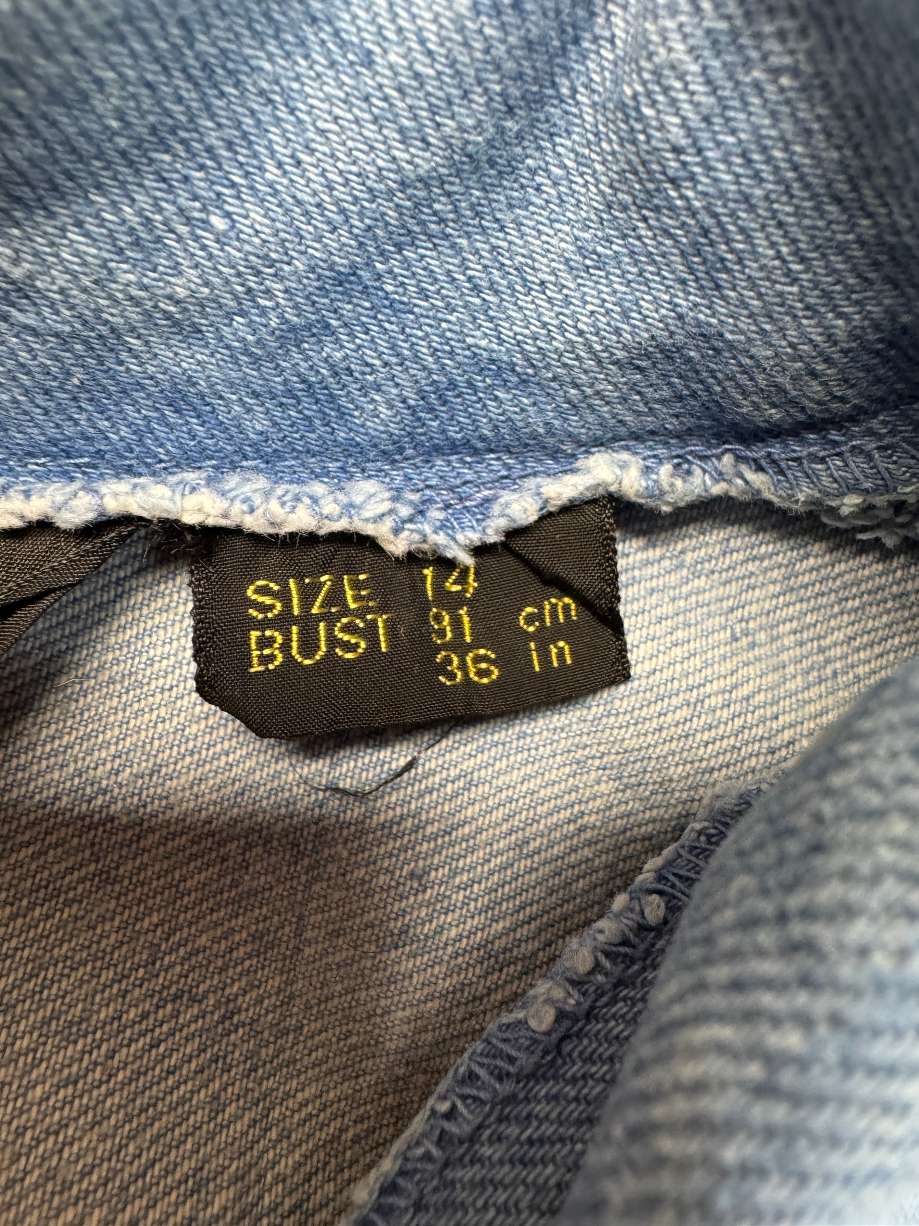 80s Lasso Faded Denim Smock Made In Hong Kong Blau S-M