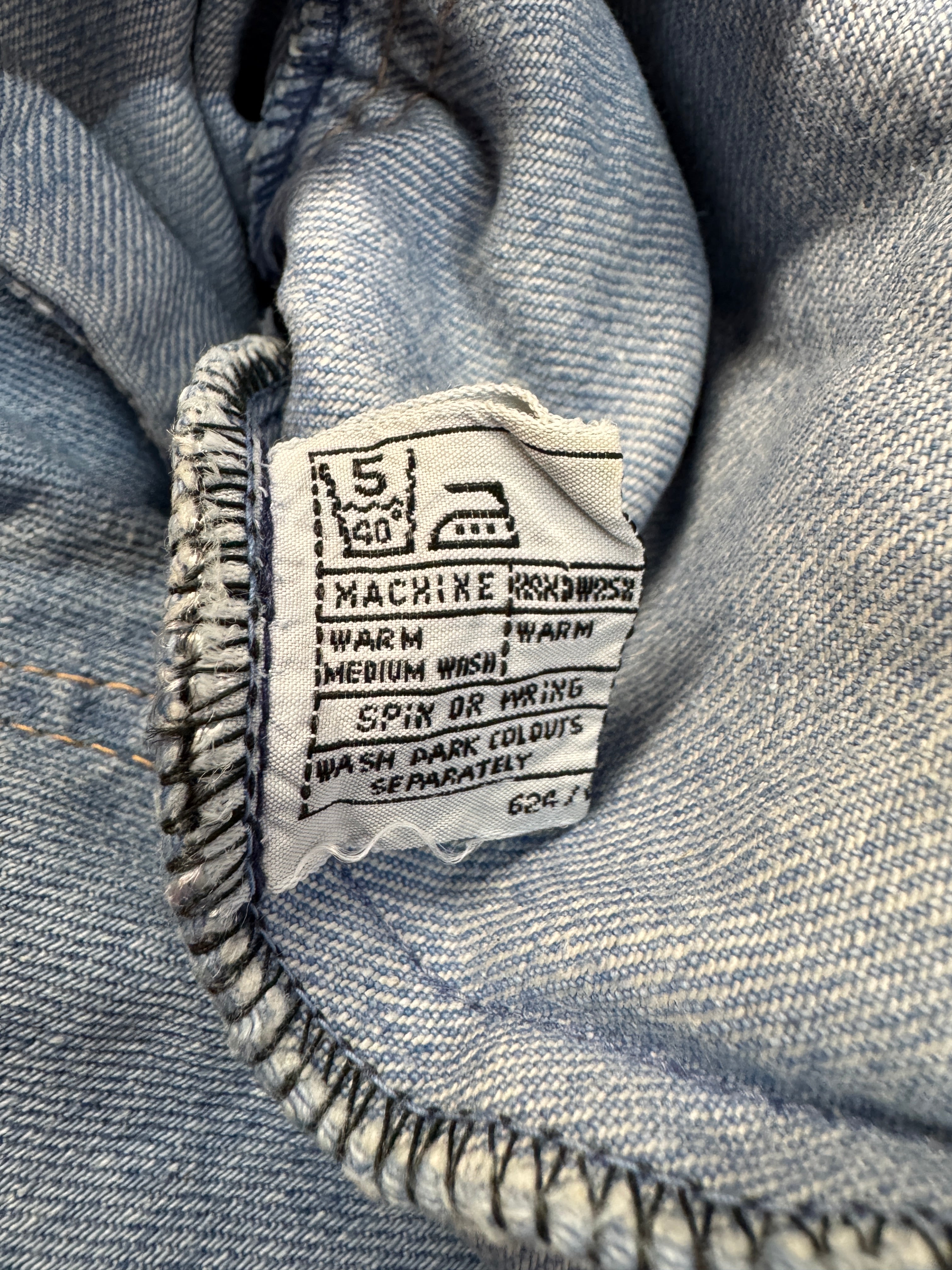 80s Lasso Faded Denim Smock Made In Hong Kong Blau S-M