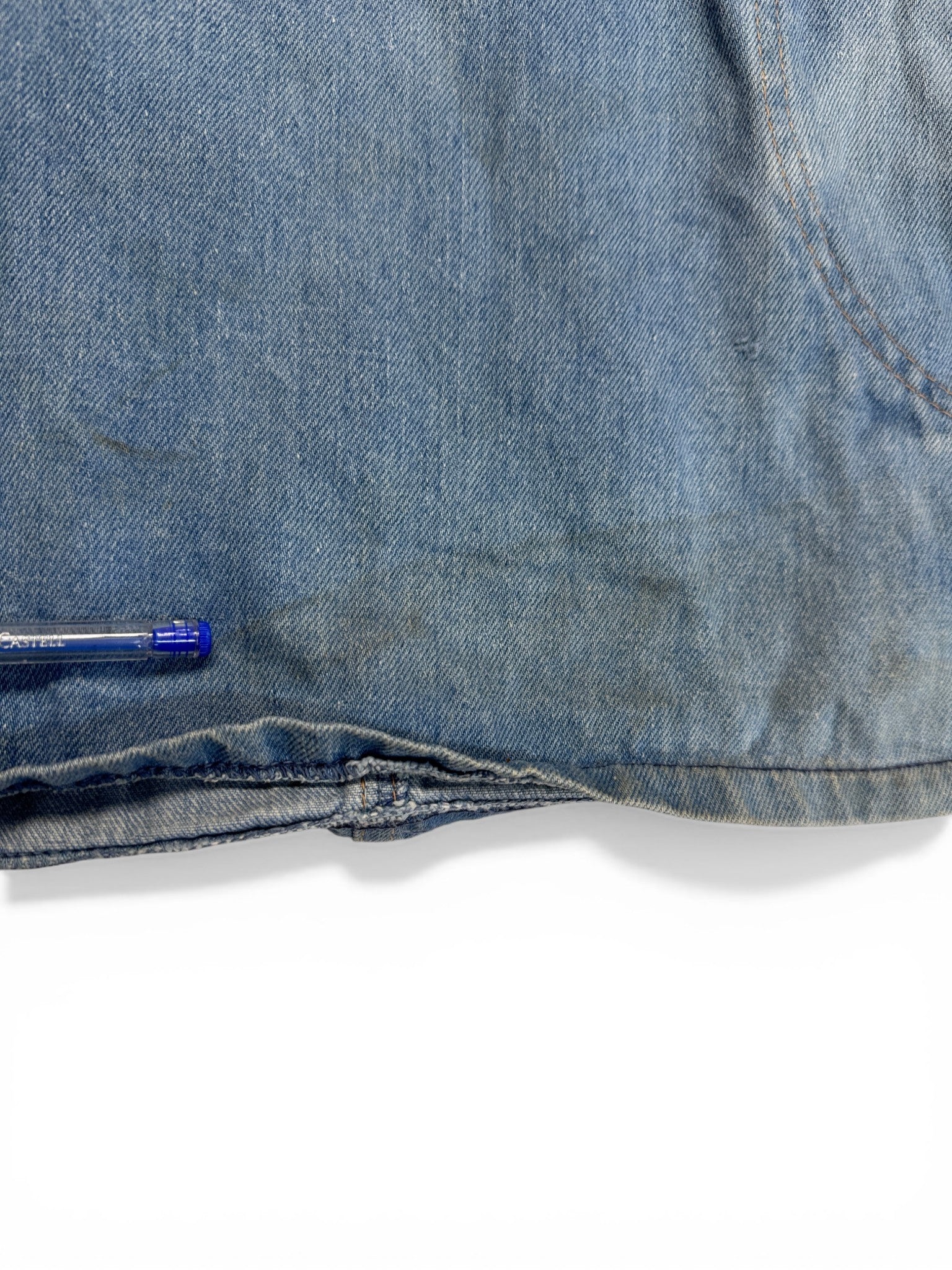 80s Lasso Faded Denim Smock Made In Hong Kong Blau S-M